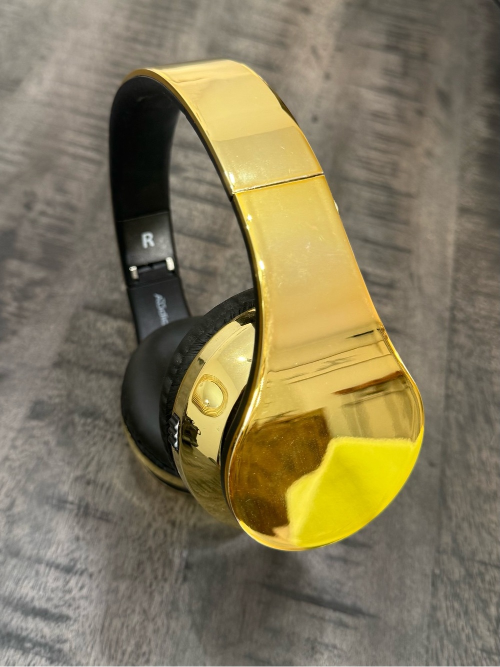 Gold Over-Ear Wireless Headphones - Sleek Metallic Design